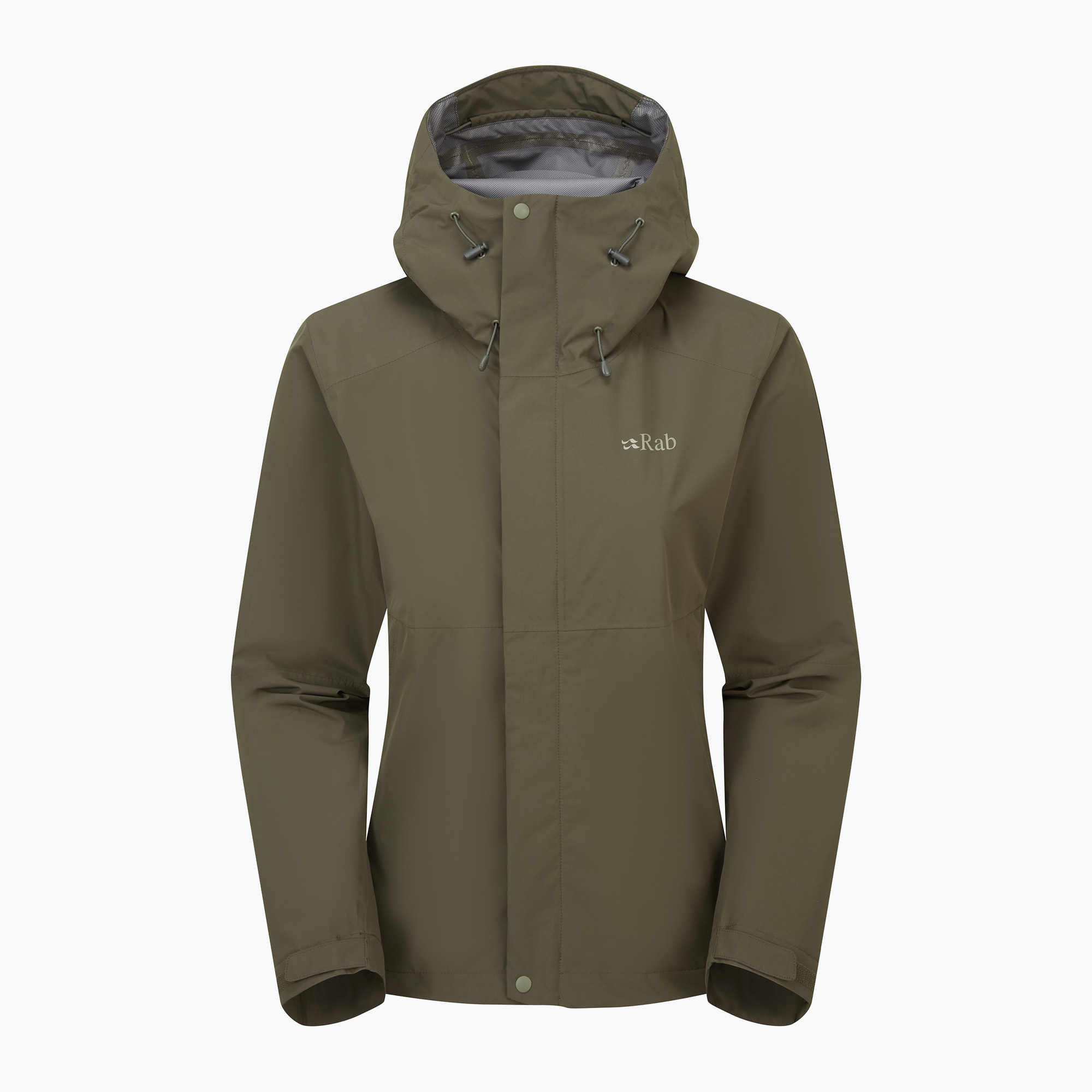 Damen Regenjacke Rab Downpour army (Downpour QWI-07-ARM)