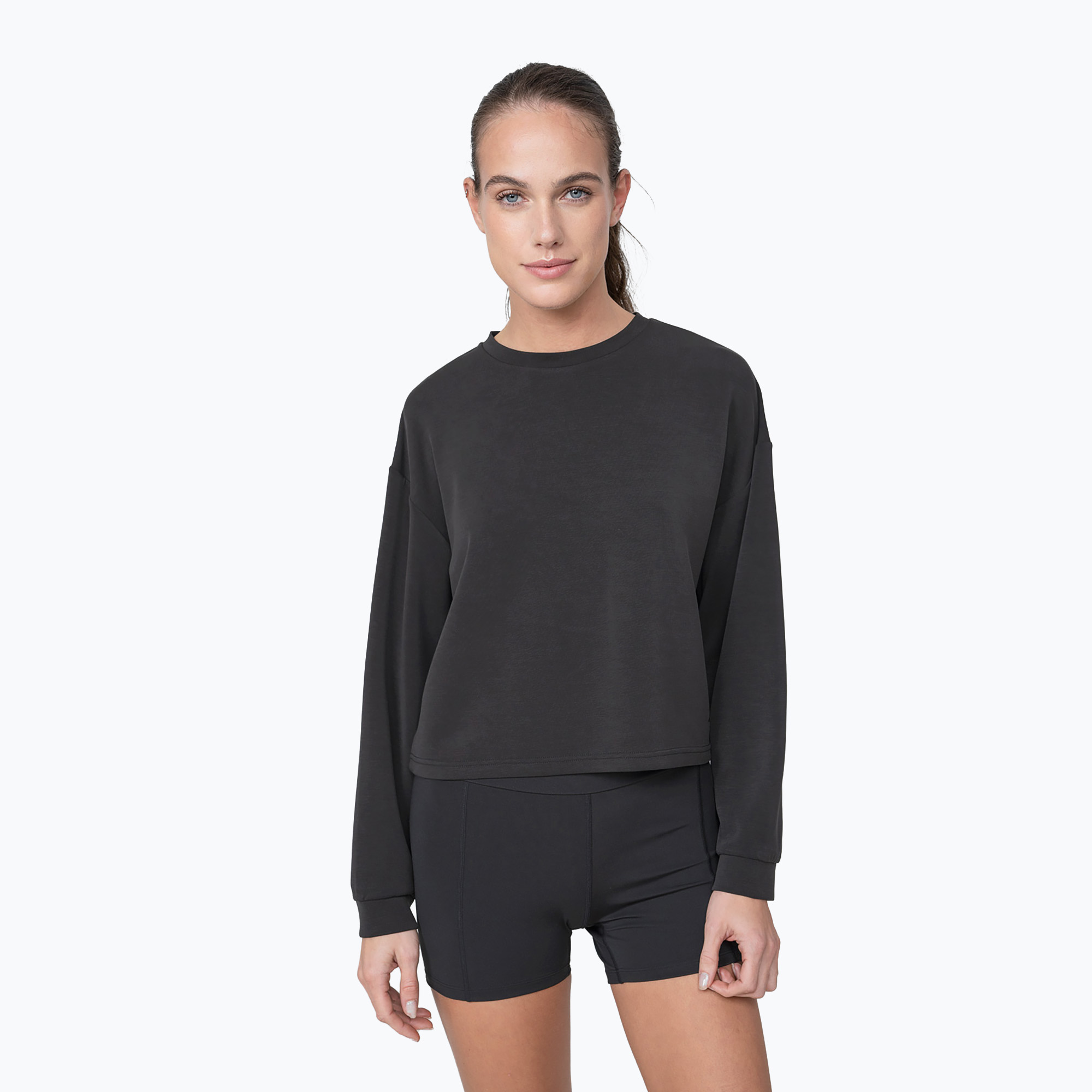 Damen Yoga-Sweatshirt 4F H4Z22-BLD039 schwarz (H4Z22-BLD039)