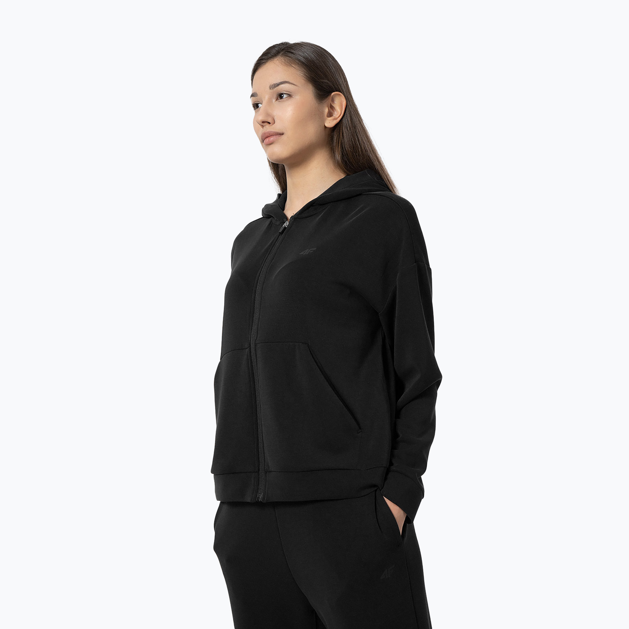 Damen Yoga-Sweatshirt 4F schwarz 4FSS23TSWSF213-20S (4FSS23TSWSF213-20S)