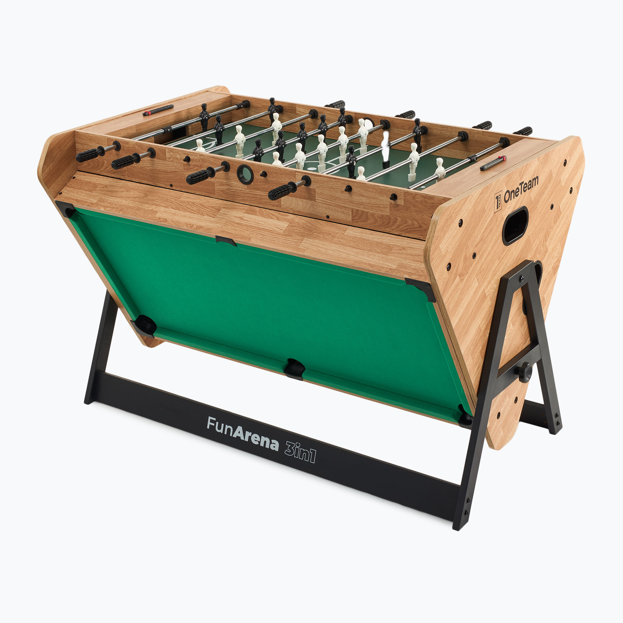 OneTeam FunArena 3-in-1 Tischfußball, Cymball, Billardtisch aus Holz/schwarz (FunArena 3-in-1 OTM-B5Y003-NT)