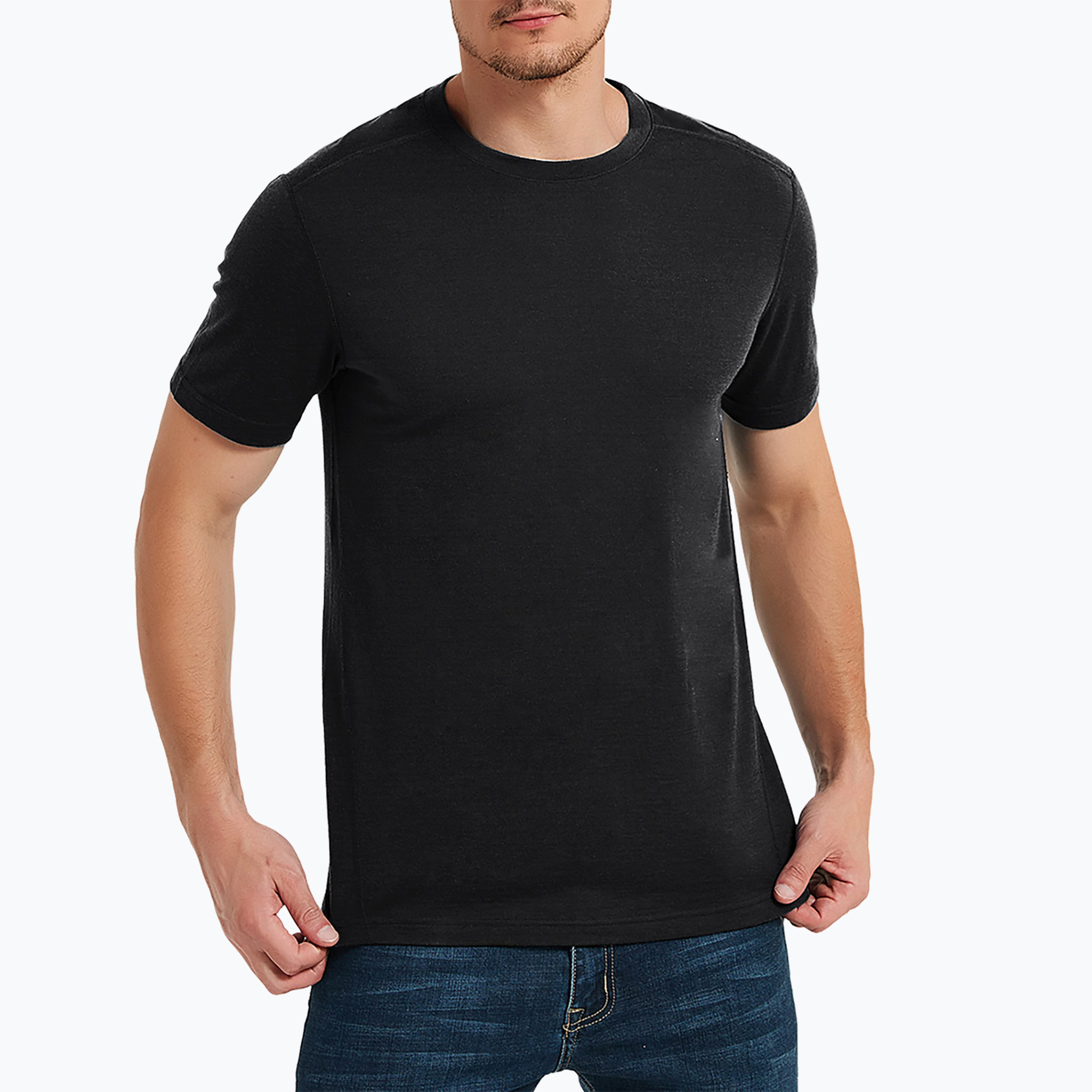 Funktionsshirt Herren WOOLCANO Merino 100% TEE0546 Schwarz (Merino 100% TEE0546 WLC-B5AP02-BLK)