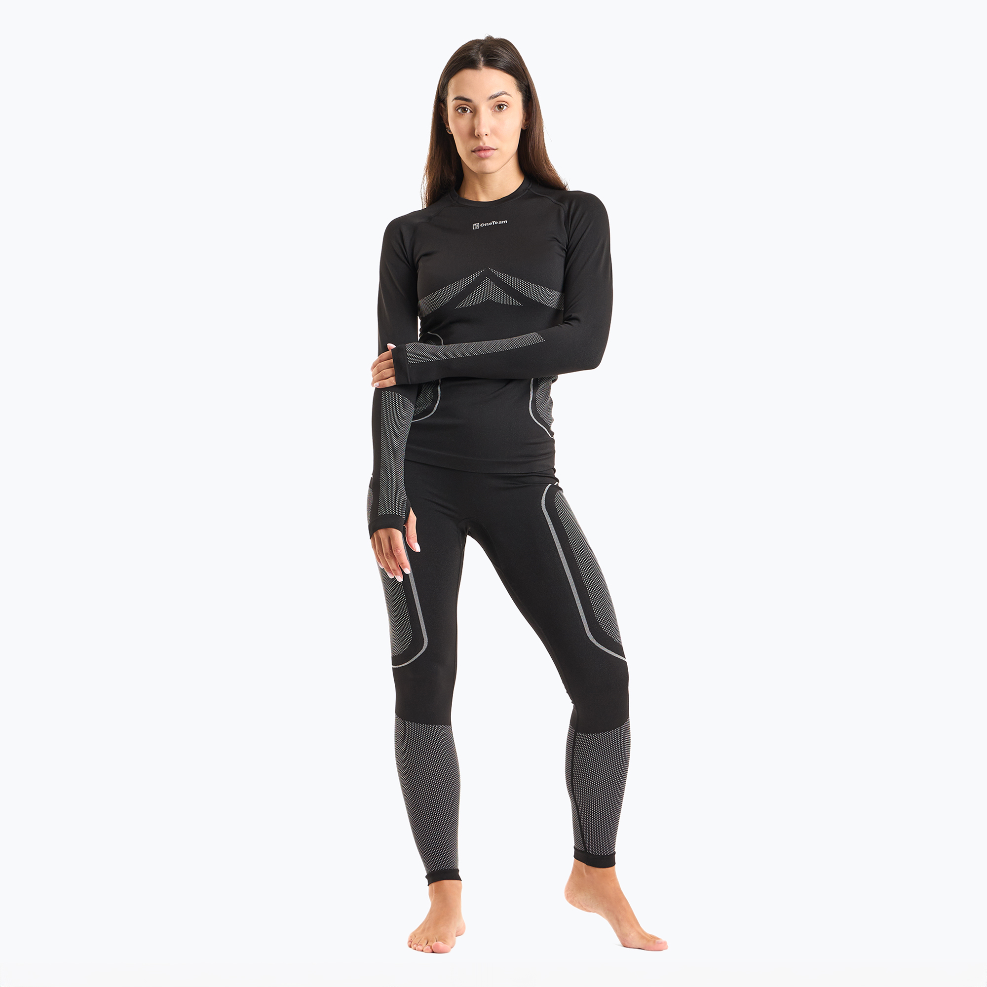 Damen Thermo-Unterwäsche-Set OneTeam Achill W Set schwarz (Achill W Set OTM-B4AP002-BLK)
