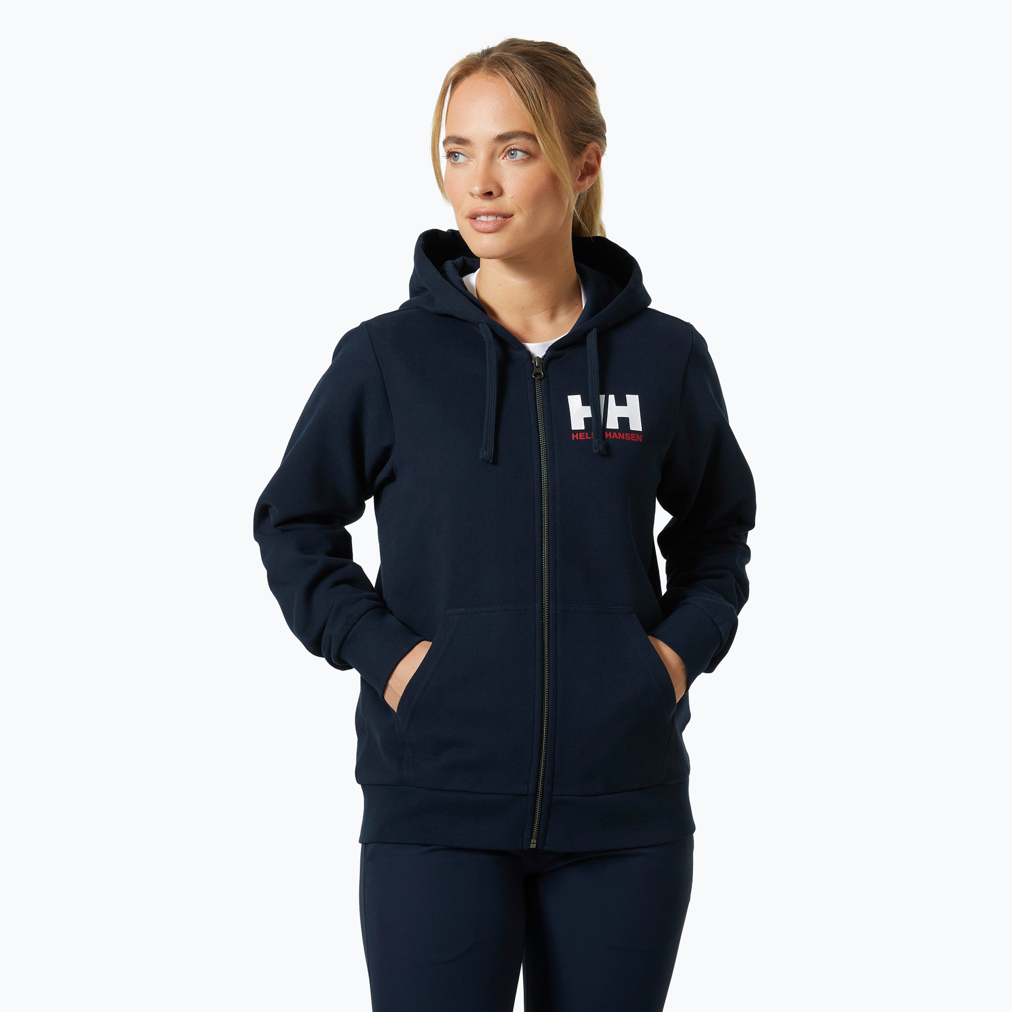 Women's Helly Hansen HH Logo Full Zip Hoodie 2.0 navy (HH Logo Full Zip Hoodie 2.0 34461_597)