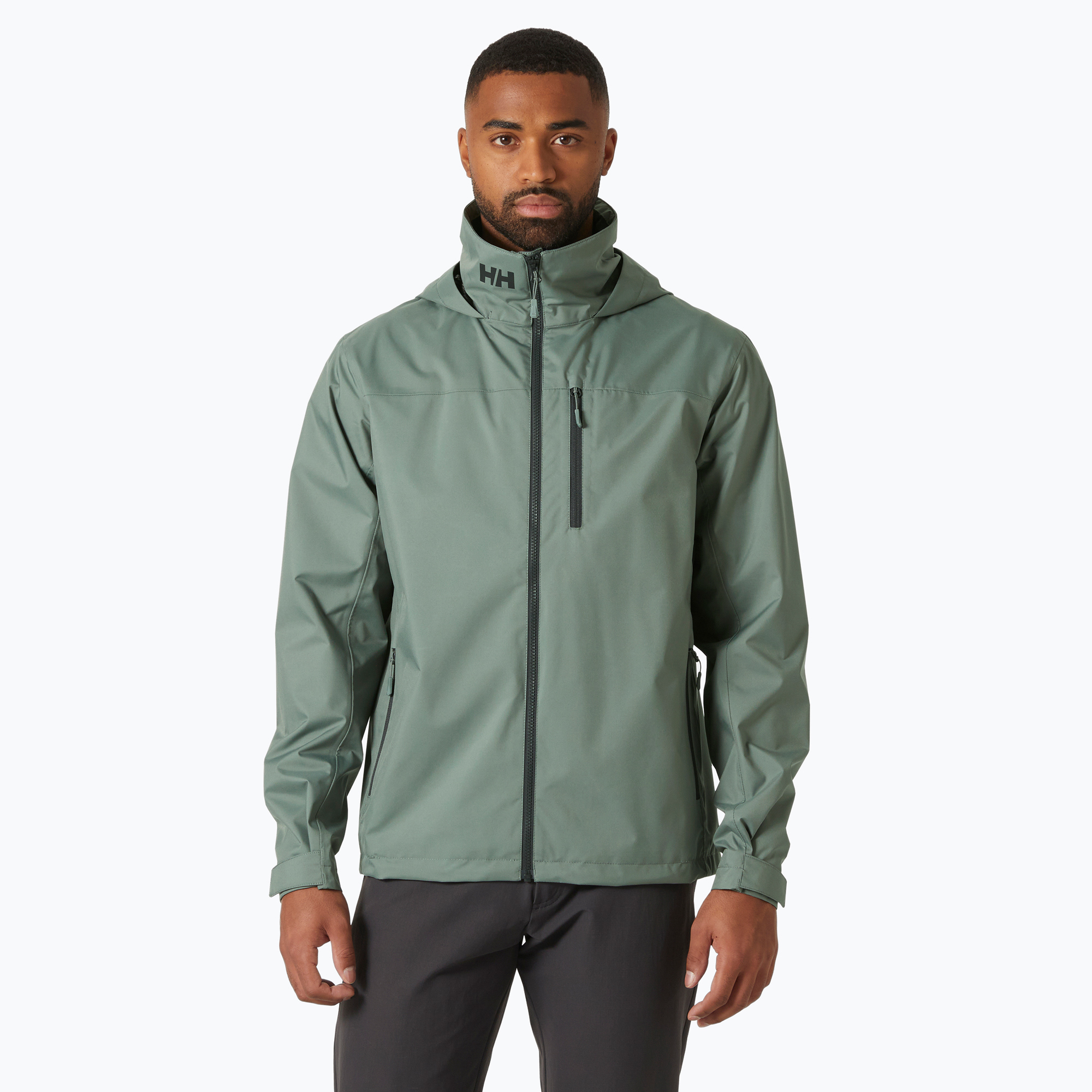 Segeljacke Herren Helly Hansen Crew Hooded 2.0 grey cactus (Crew Hooded 2.0 34443_485)