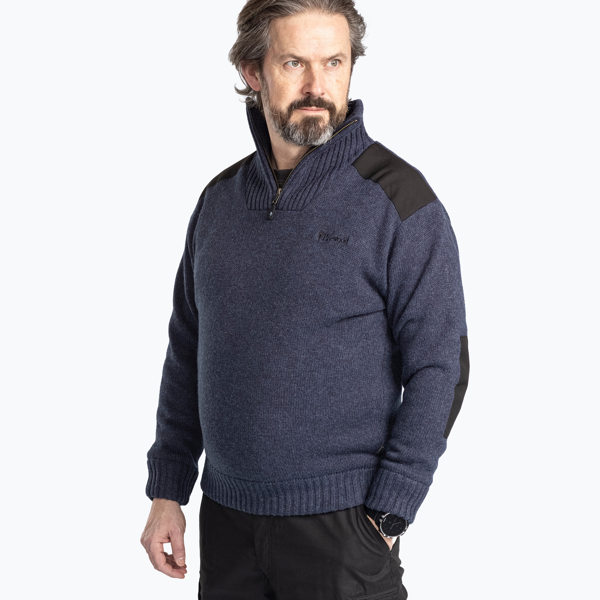 Sweter Herren Pinewood Hurricane d.navy mel (Hurricane 9648)