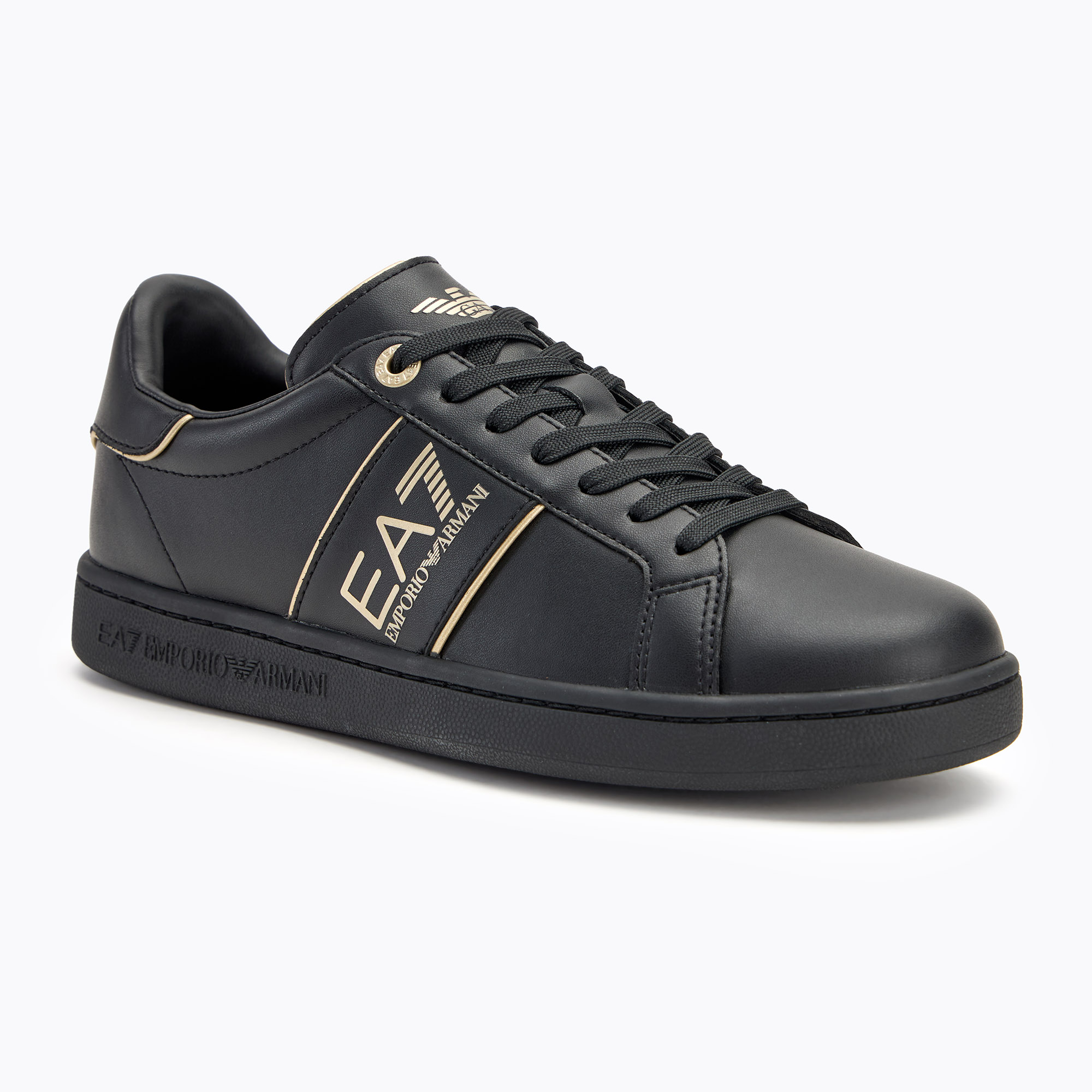 EA7 Emporio Armani Classic Logo dreifach schwarz/ gold Schuhe (Classic Logo XK346-X8X102-M701)