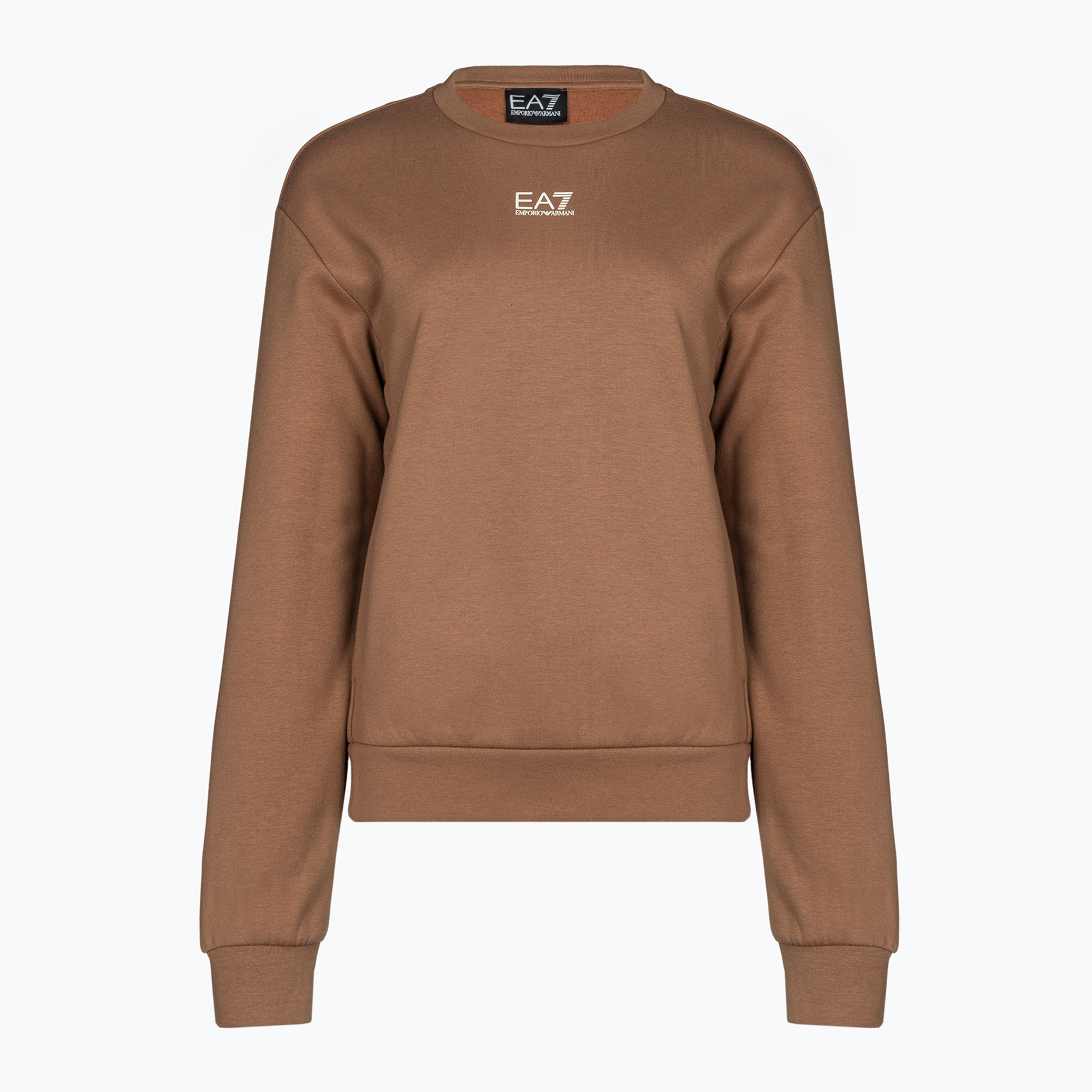 Damen Hoodie Sweatshirt EA7 Emporio Armani Train Logo Series T-Top Essential tan