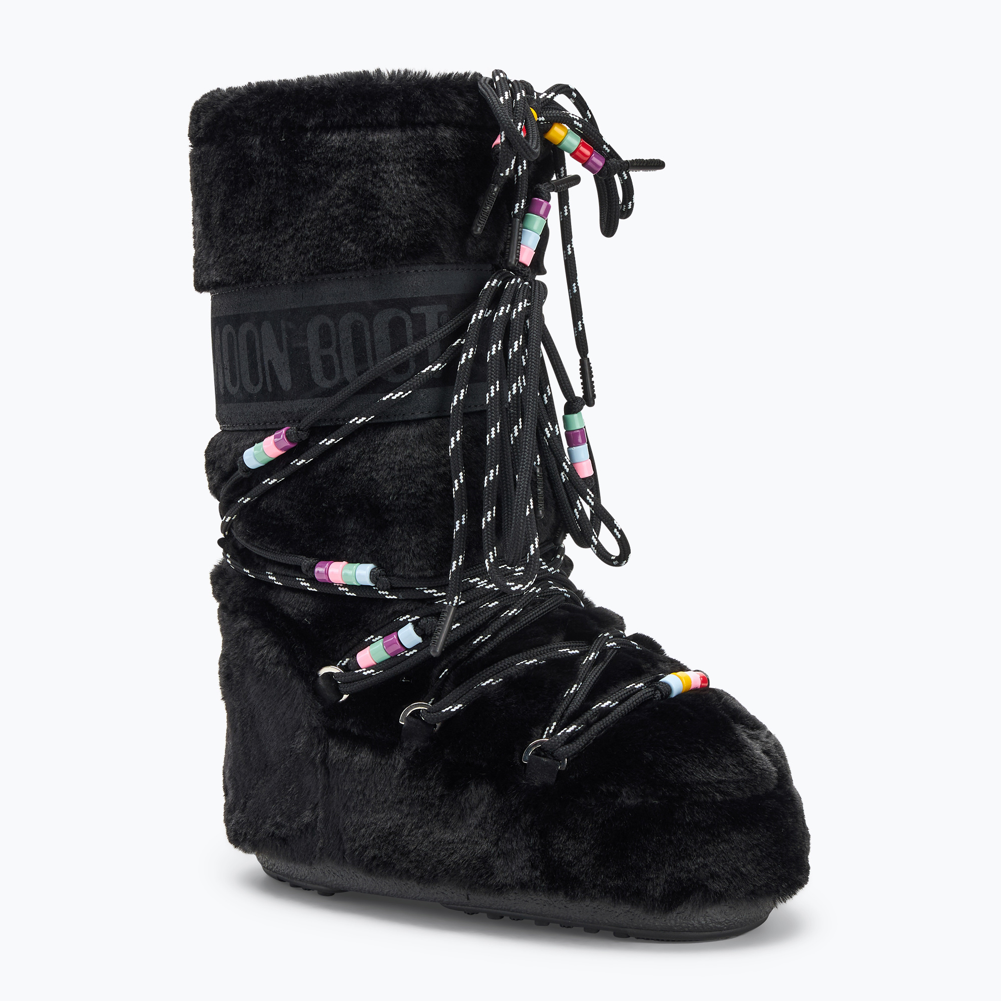 Schneeschuhe Moon Boot Icon Faux Fur Beads black (Icon Faux Fur Beads 80D1408990-N001)