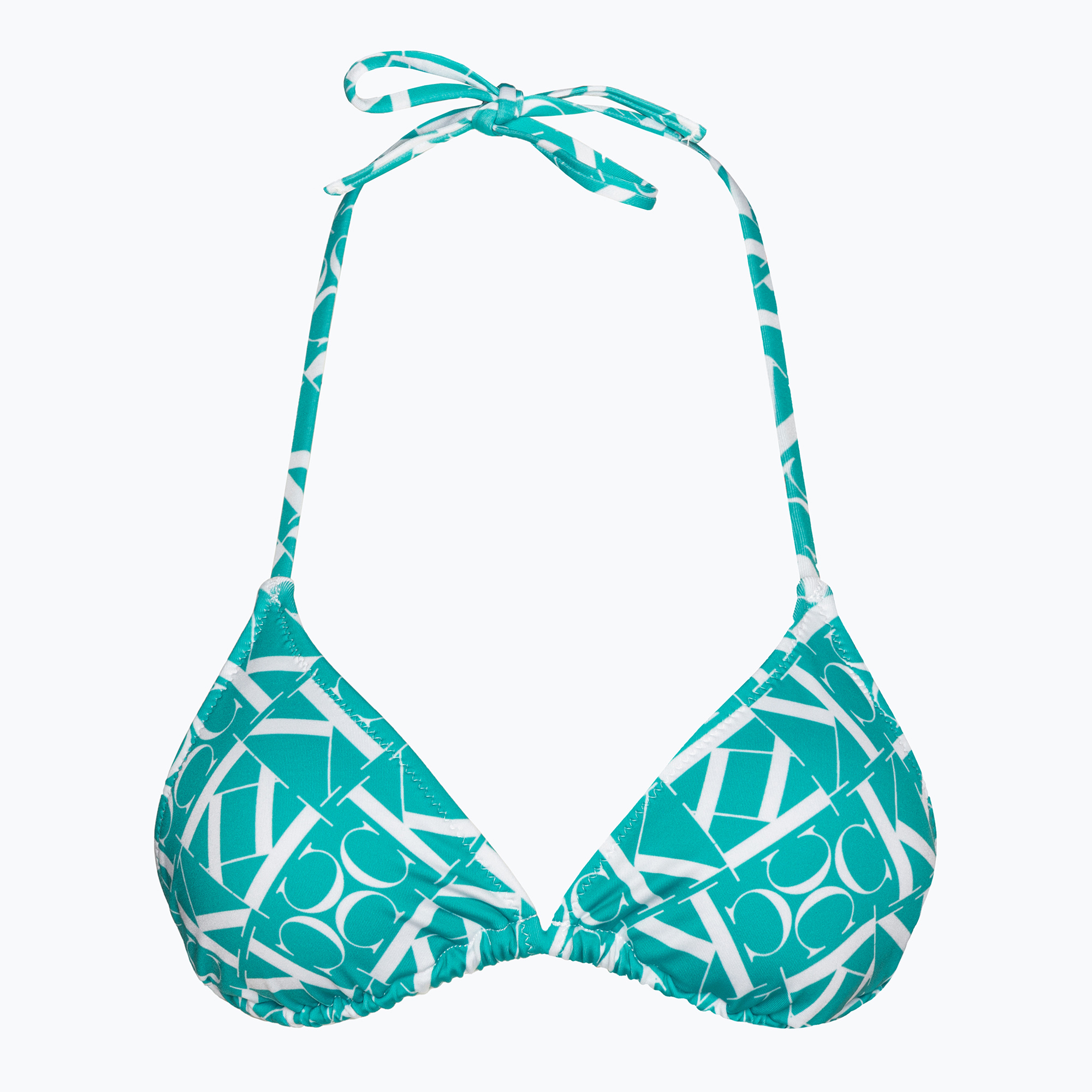 Calvin Klein Triangle-RP Print Monogramm blaues Badeanzug-Top (Triangle-RP Print KW0KW024830G1)