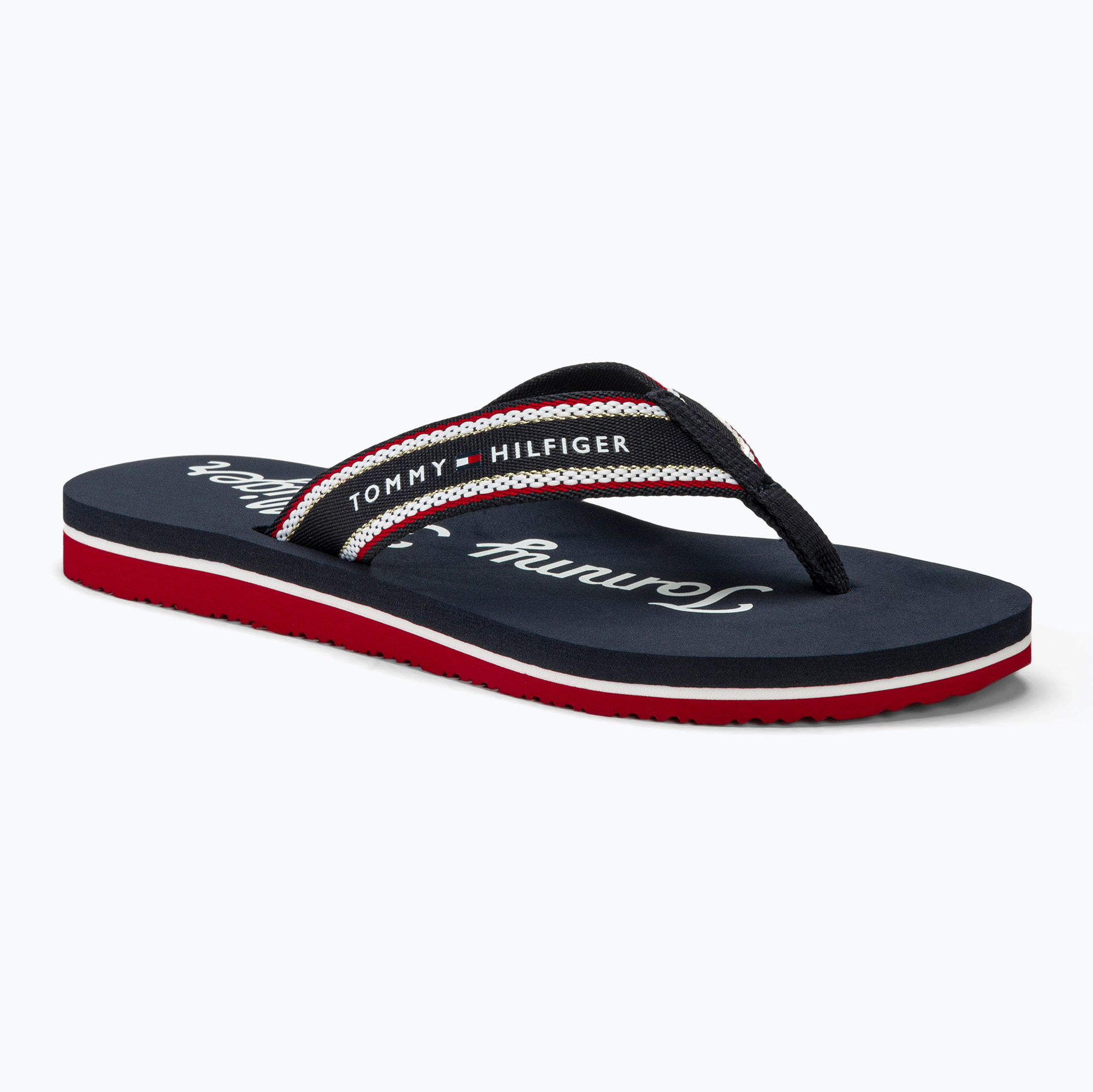Tommy Hilfiger Im Graphic Beach Sandal Damen Flip Flops Space Blau (Im Graphic Beach Sandal FW0FW08013DW6)