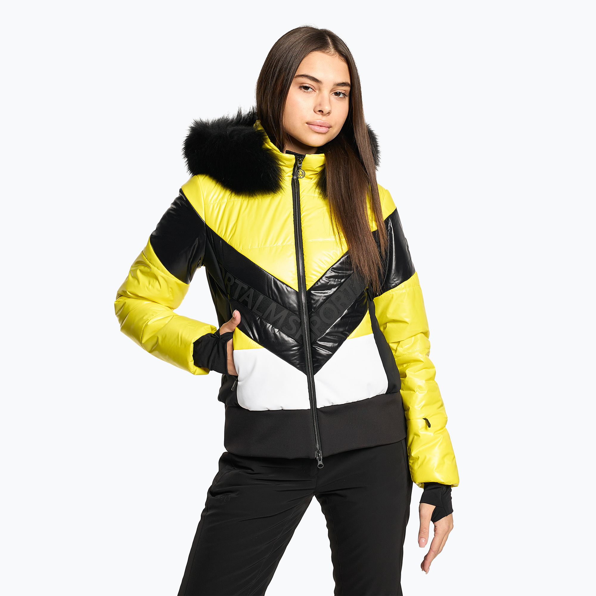 Damen-Skijacke Sportalm Stockholm m.Kap+P leuchtend gelb (Stockholm m.Kap+P 1620555442)