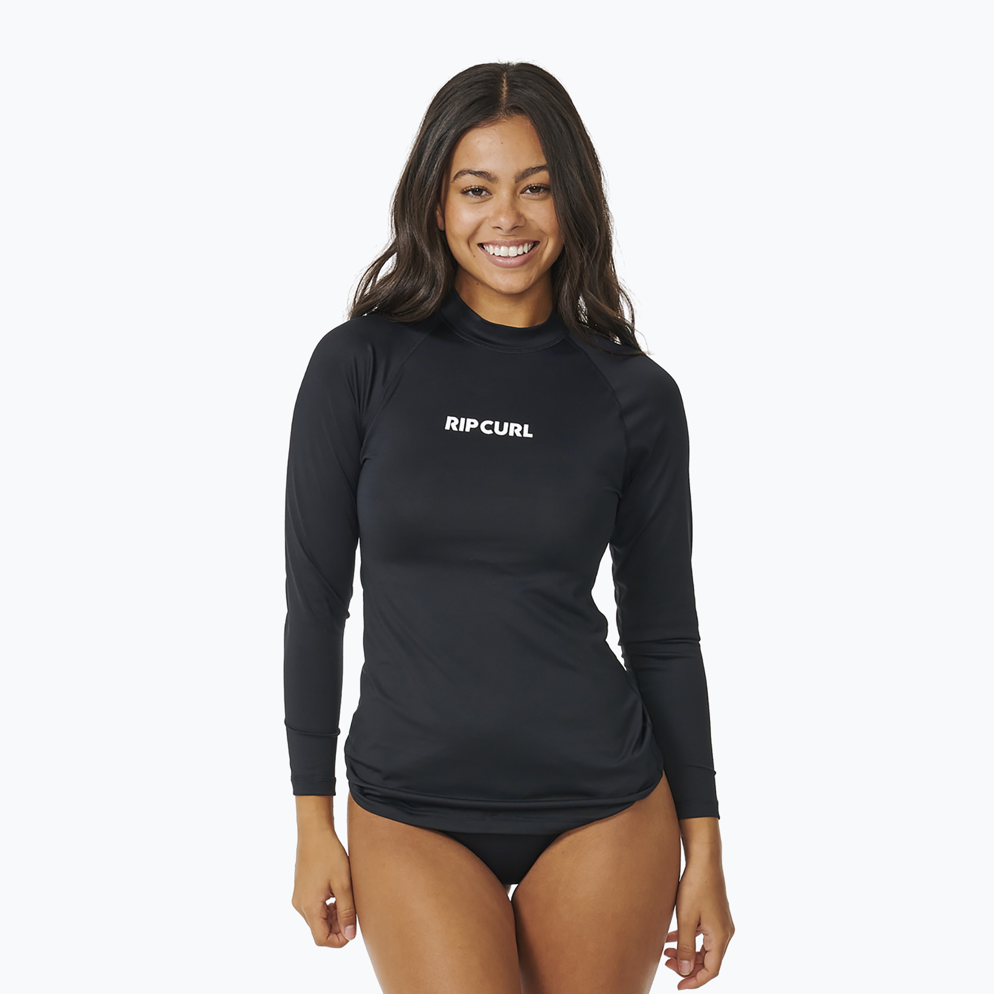 Women's Rip Curl Classic Surf UPF Schwimmen Langarm Rashguard schwarz (Classic Surf UPF Rashguard 17MWRV)