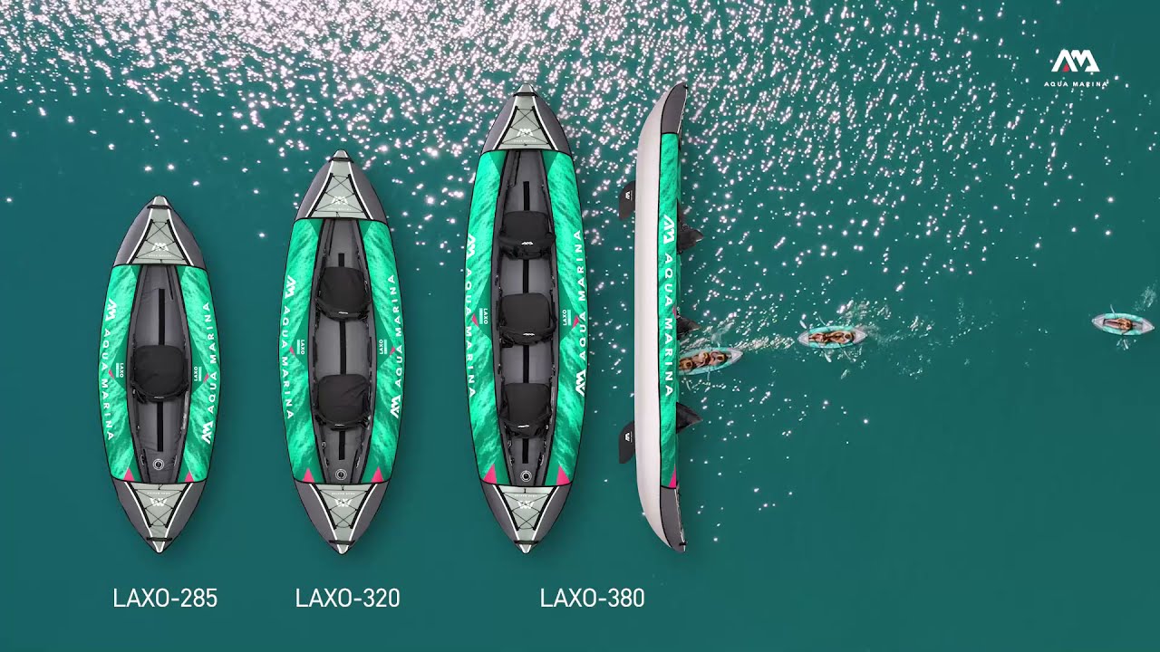 Aqua Marina Laxo Recreational Kajak 12'6" grün 3-Personen aufblasbares Kajak