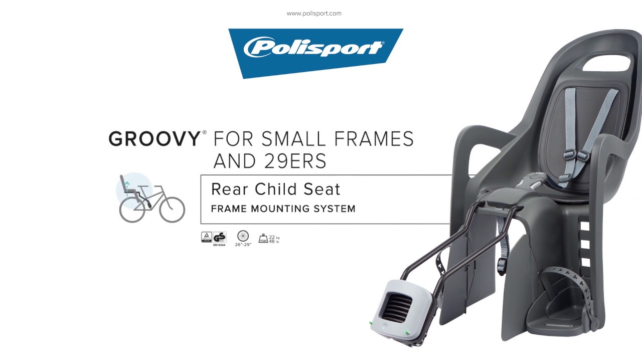 Polisport Groovy Maxi FF 29 schwarz/grau FO Hinterbau Fahrradsitz 8406000011