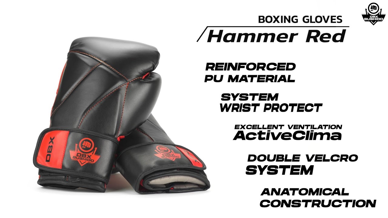 DBX BUSHIDO "Hammer - Rot" Muay Thai Boxhandschuhe schwarz/rot