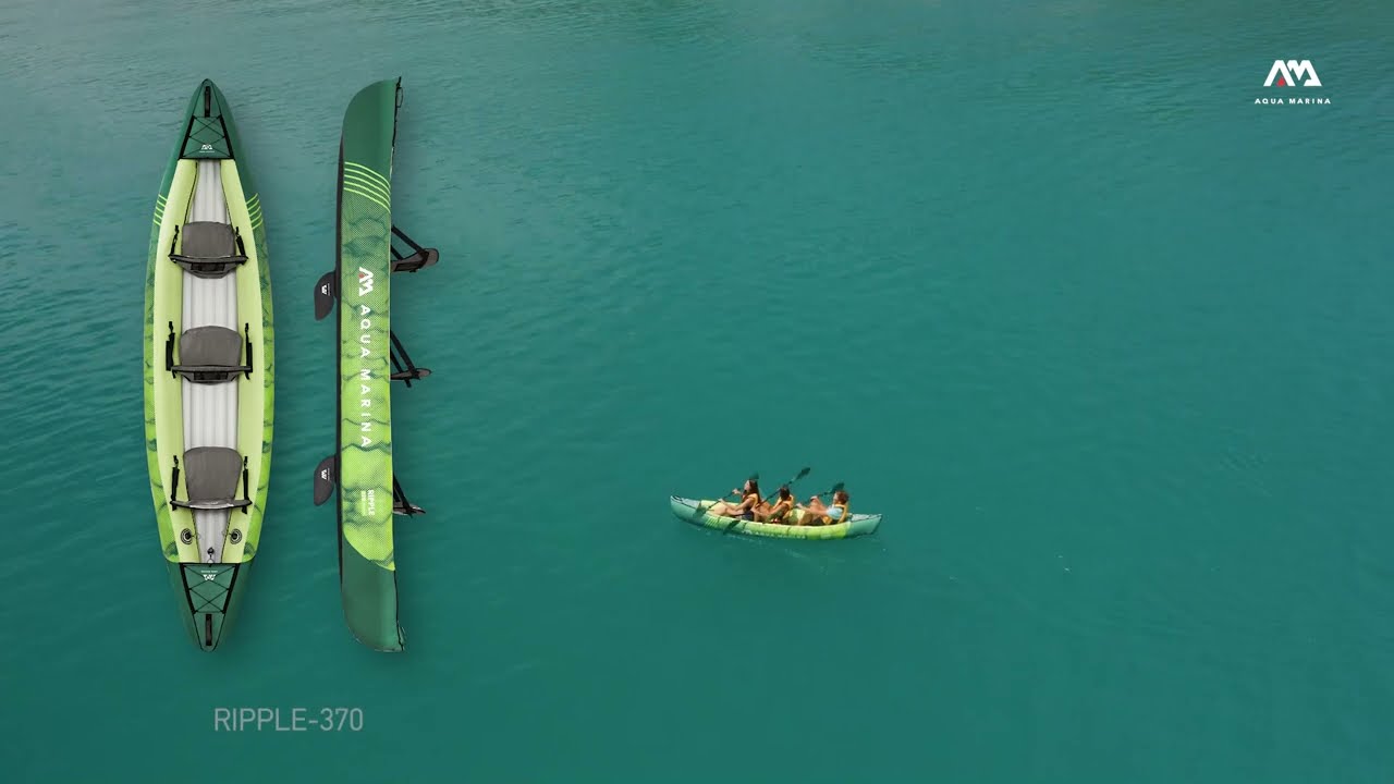 Aqua Marina Recreational Canoe grün Ripple-370 3-Personen aufblasbares 12'2  Kajak