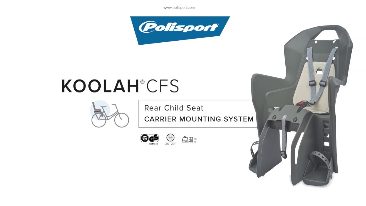 Polisport Koolah CFS Gepäckträger Fahrradsitz grau FO 8631500005