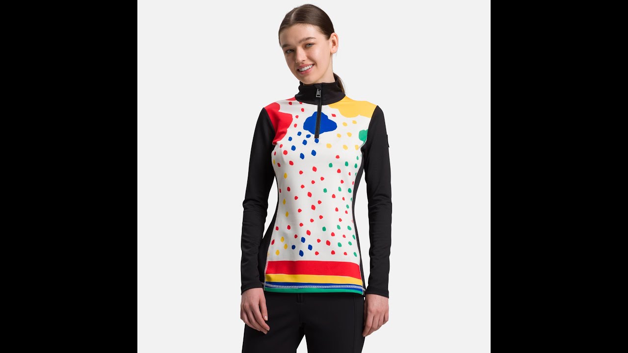 Damen-Ski-Sweatshirt Rossignol W Bessi rainbow